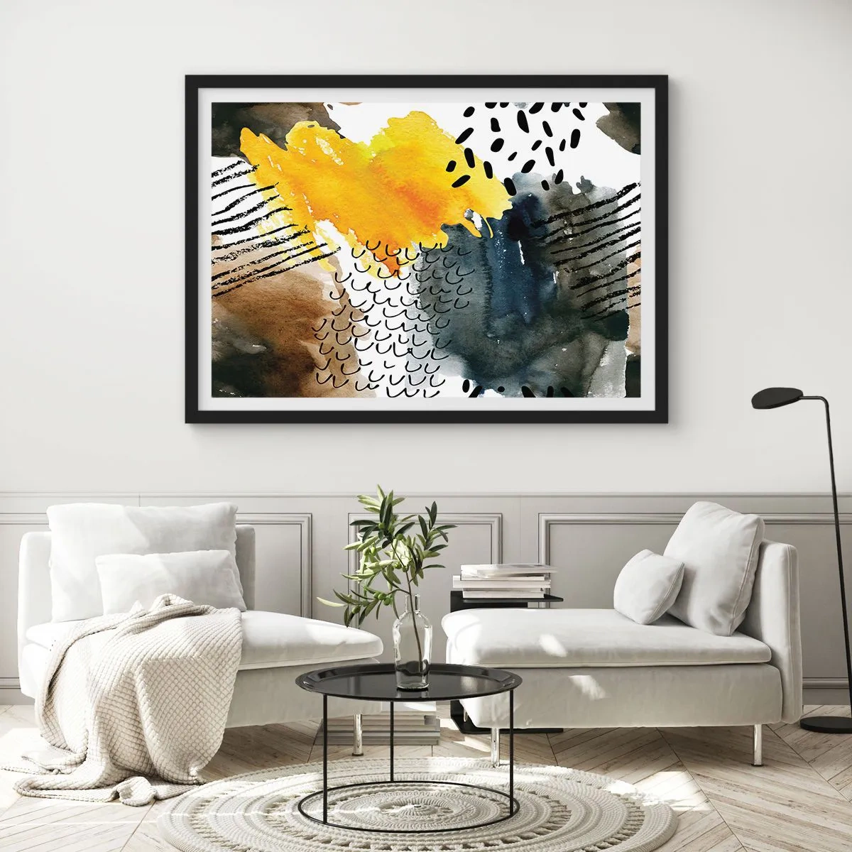 Poszter fehér keretben - Az elemek találkozása - 50x40 cm