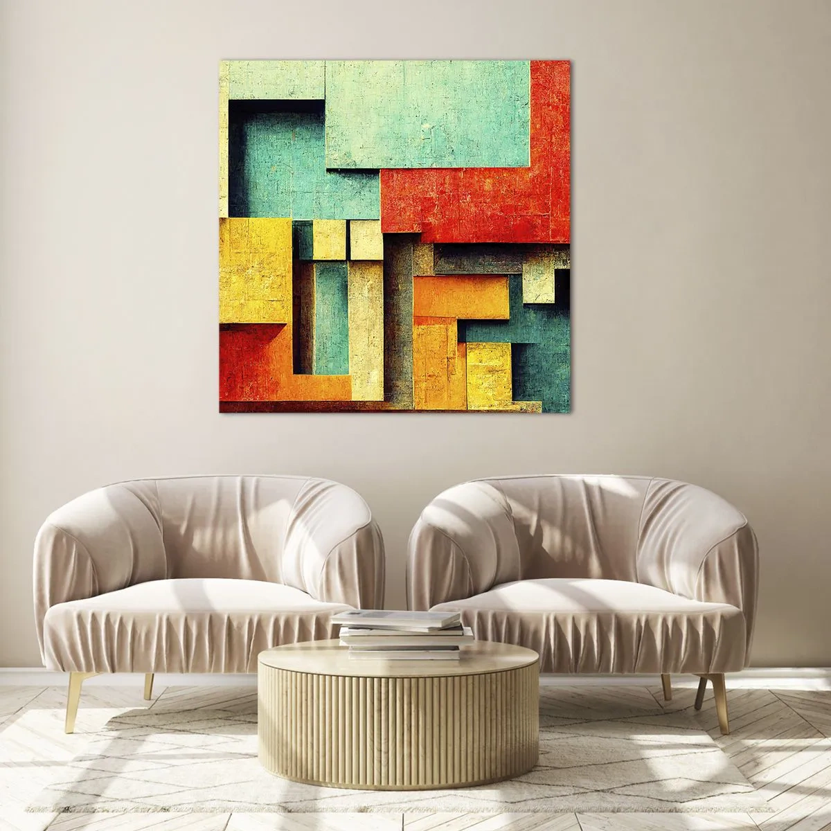 Üveg kép - A derékszögek fesztiválja - 50x50 cm