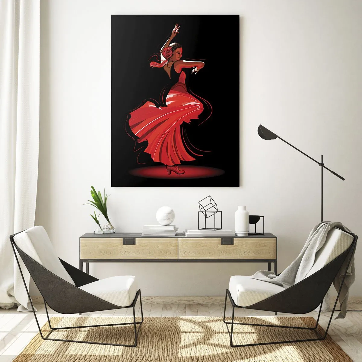 Üveg kép - A flamenco tüzes szelleme - 50x70 cm