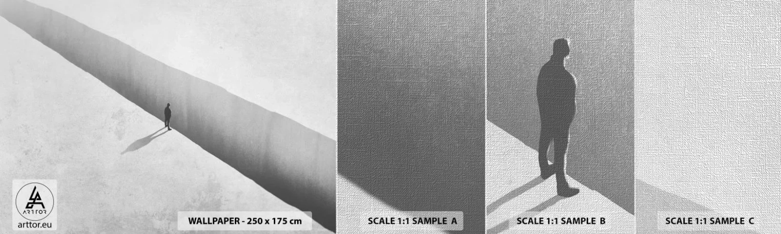 Fotótapéta Minta Premium Canvas - Fényes célpont - Szakadék, Minimalizmus, Férfi - 100x30 cm