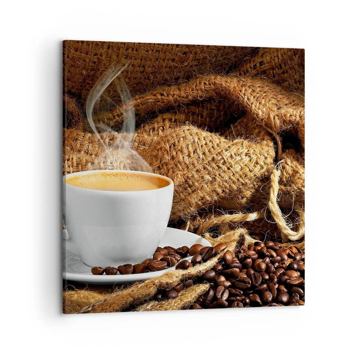 Vászonkép - A mokka illata és a mézes folyadék sűrűsége - 50x50 cm