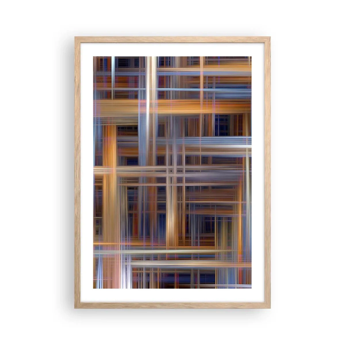 Poszter világos tölgy keretben - Fényből szőtt - 50x70 cm