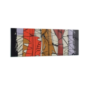 Üveg kép - Spontán kompozíció - 140x50 cm