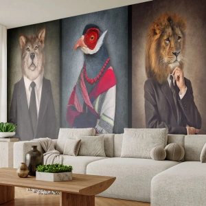 Fotótapéta Premium Canvas - Mit csinálok itt?! - Absztrakció, Kutya, Madár - 350x256 cm