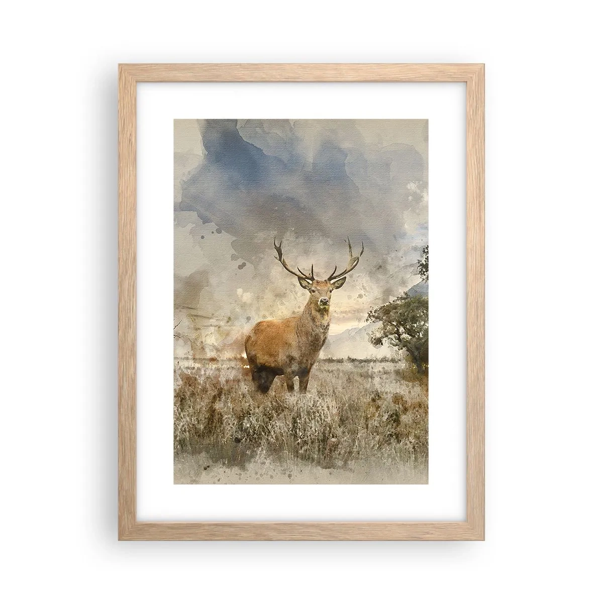 Poszter világos tölgy keretben - Becsület – erő – méltóság - 30x40 cm