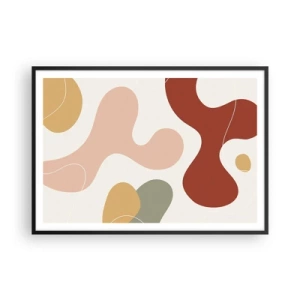 Poszter fehér keretben - Pöttyök vagy hullámok? - 100x70 cm