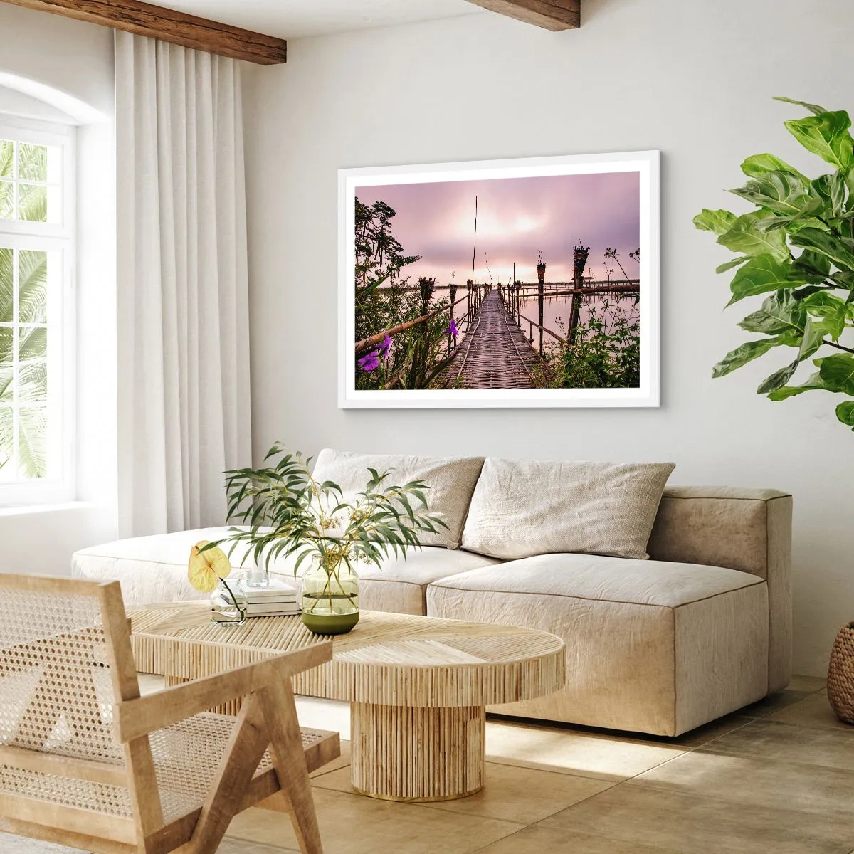 Poszter fekete keretben - Nyugalom és csend Ázsiában - 100x70 cm