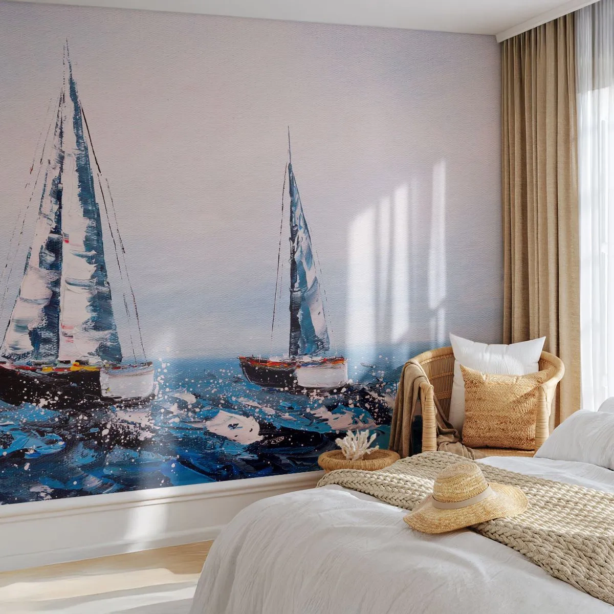 Fotótapéta Premium Canvas - A szél testvérisége - Vitorlások, Tájkép, Tengerpart - 500x350 cm