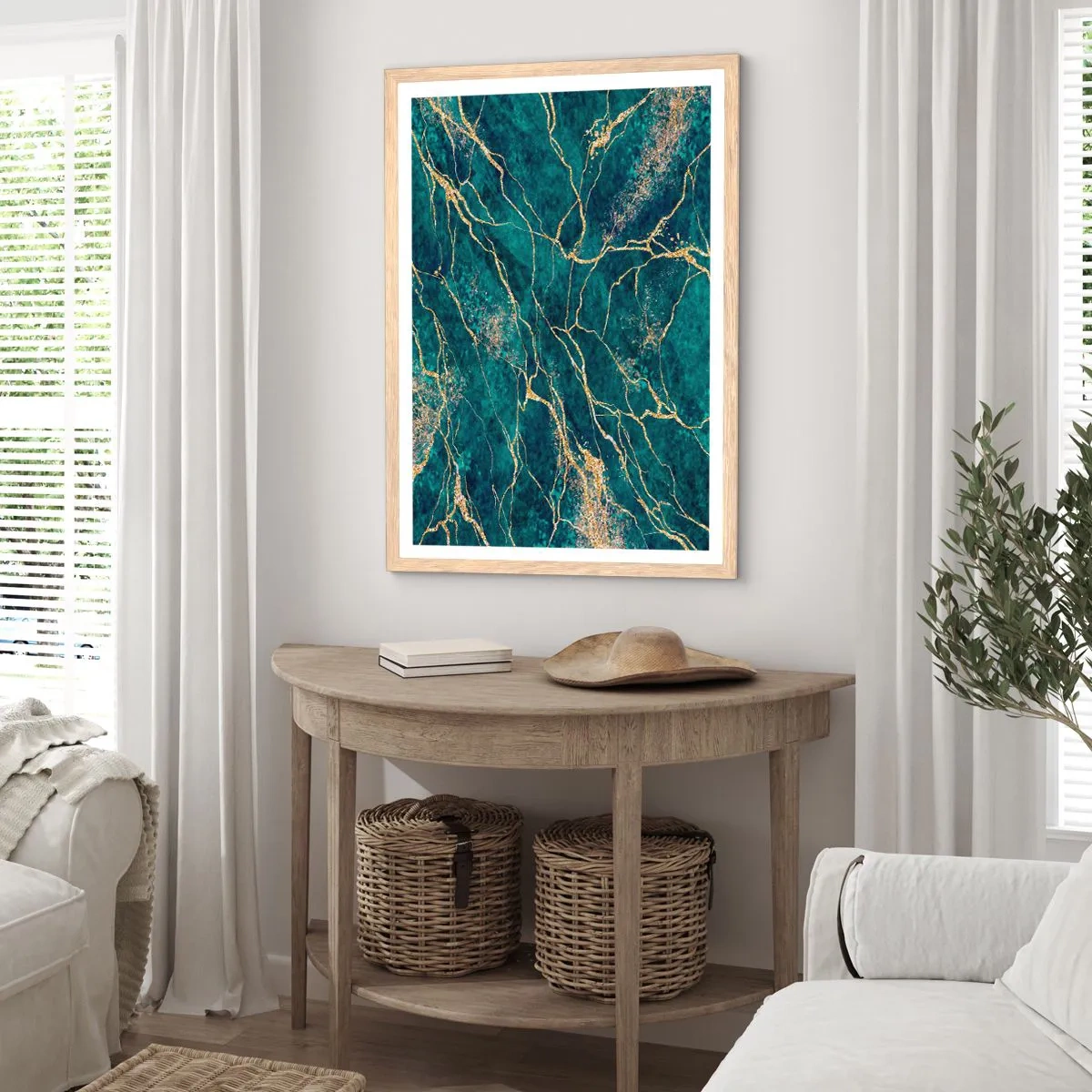 Poszter világos tölgy keretben - Aranybánya - 50x70 cm