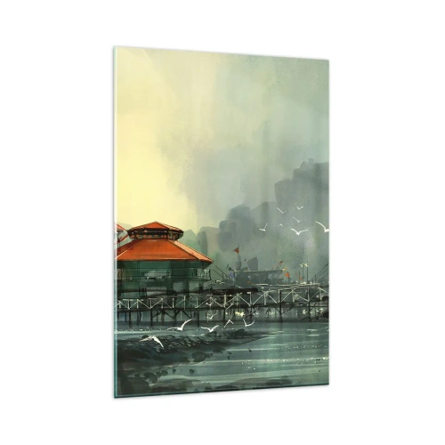 Üveg kép - Napsütéses nap a kikötőben - 80x120 cm