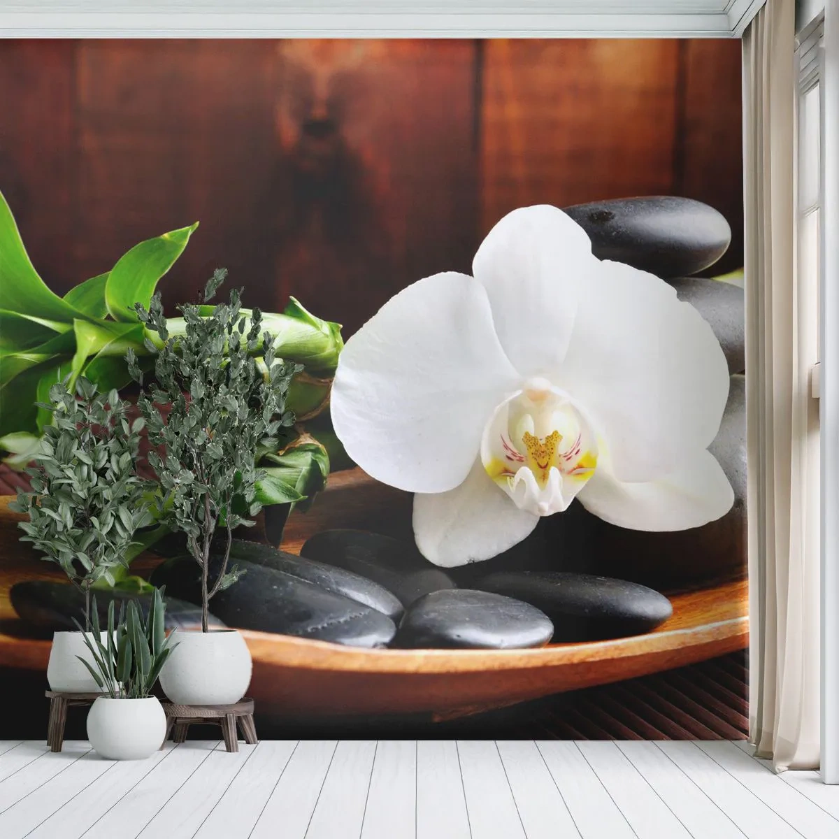 Fotótapéta Premium Sand - Engedd át magad a természet érintésének - Virágok, Orchidea, Orchidea - 100x70 cm