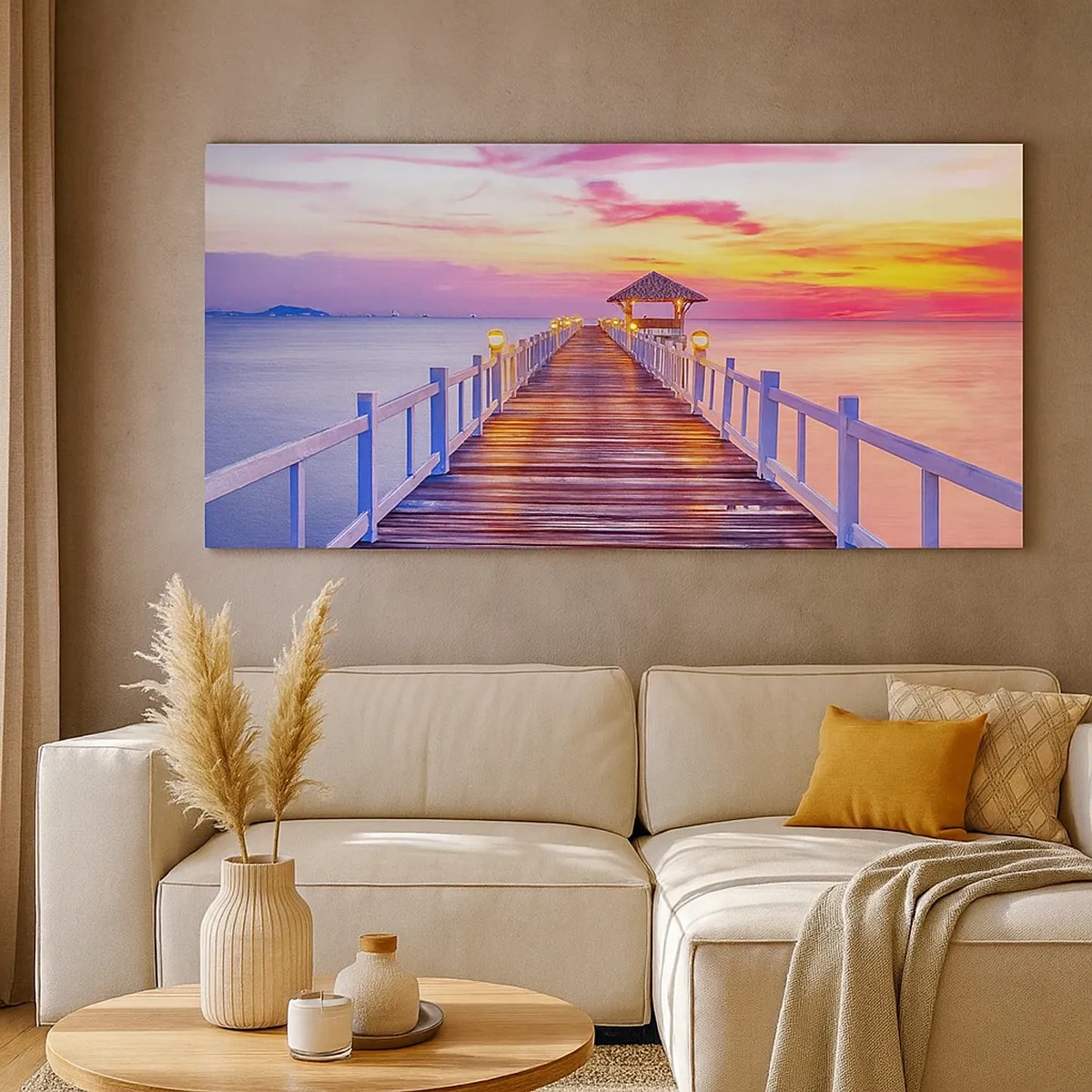 Vászonkép - Az est lilás-arany csendje - 30x30 cm