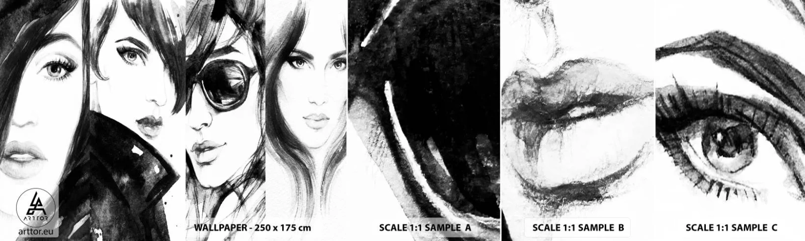 Fotótapéta Minta Standard Eco - A szépség megsokszorozódott - Nő, Női Szemek, Egy nő portréja - 100x30 cm