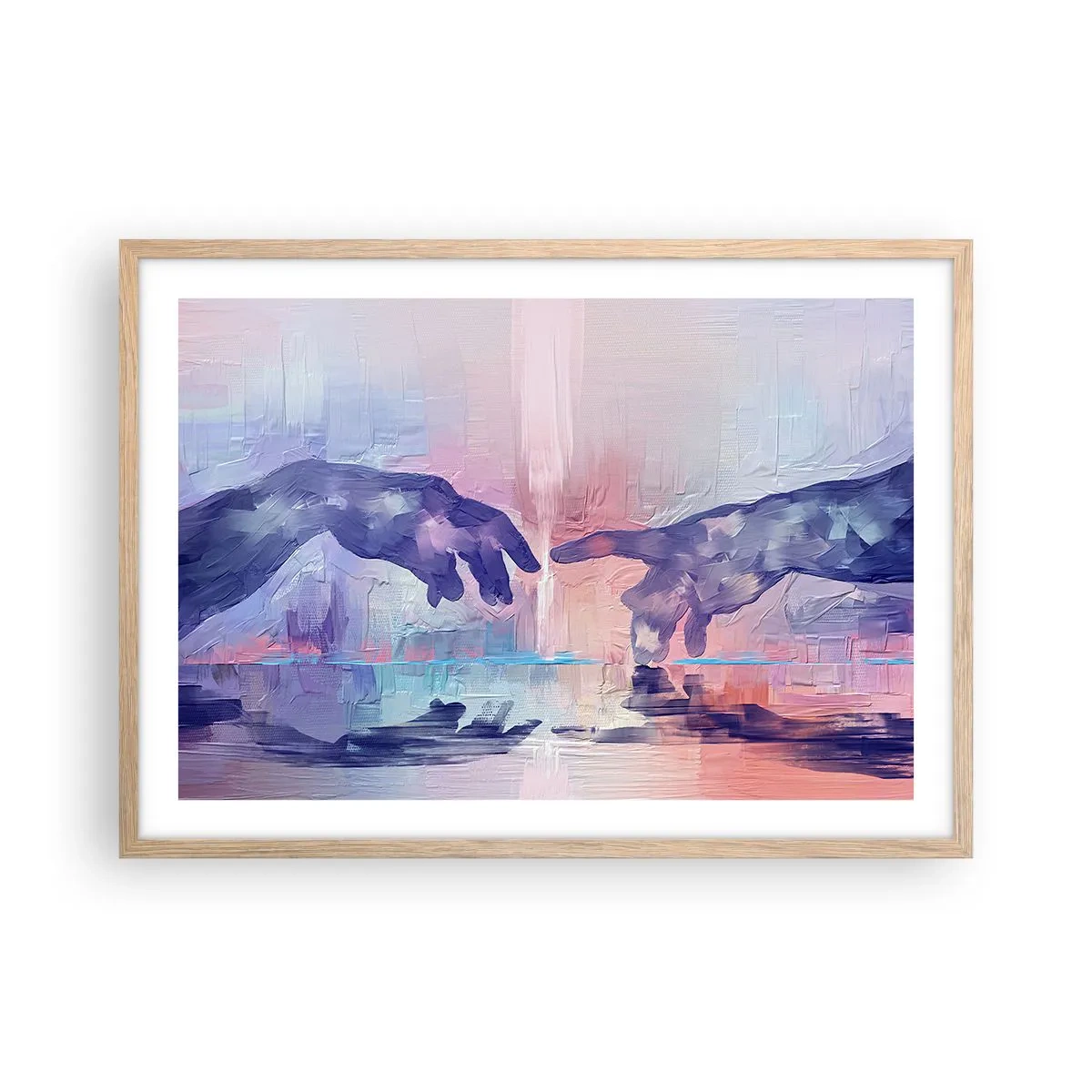 Poszter világos tölgy keretben - Az élet isteni szikrája - 70x50 cm