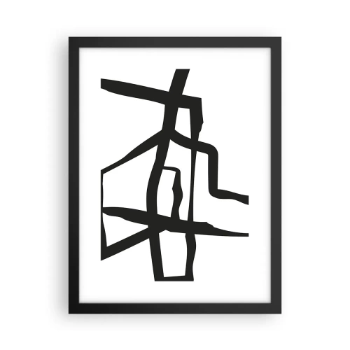 Poszter fehér keretben - Fekete-fehér konstrukció - 30x40 cm