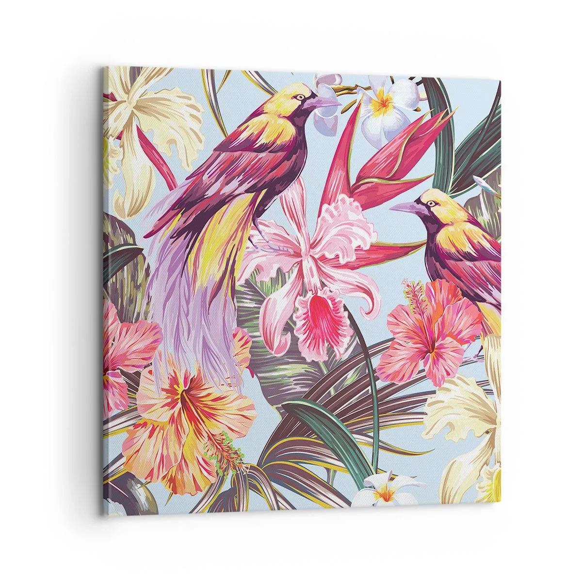 Vászonkép - Szirmok és tollak - 60x60 cm