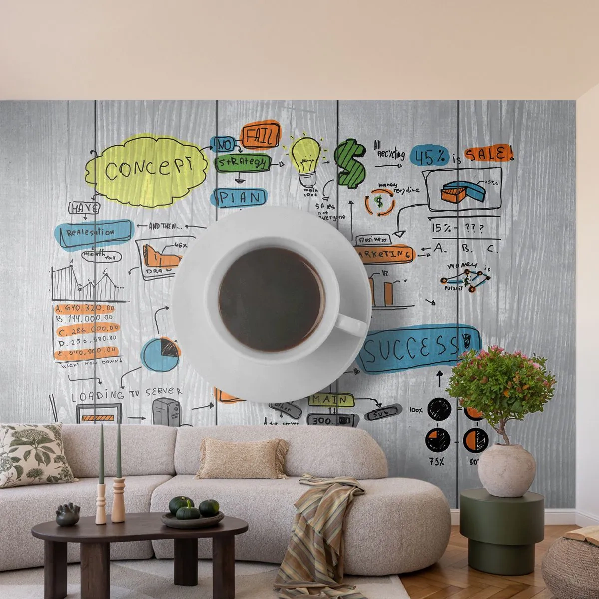 Fotótapéta Premium Sand - Ideje szünetet tartani - Grafika, Kávé, Eszpresszó - 500x350 cm