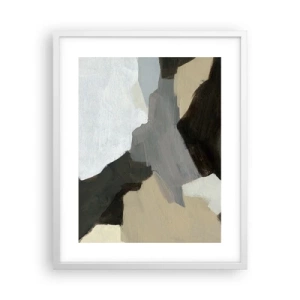 Poszter fekete keretben - Absztrakció: a szürke elválasztásai - 40x50 cm