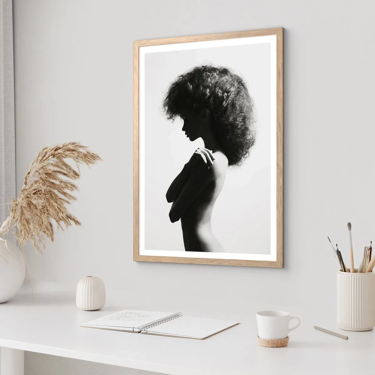 Poszter világos tölgy keretben - Mint virág a karcsú száron - 70x100 cm