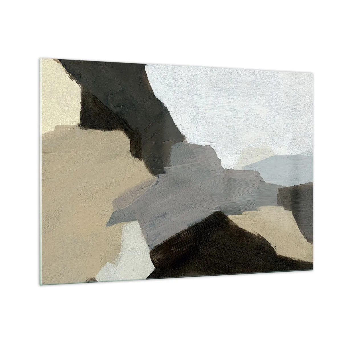 Üveg kép - Absztrakció: a szürke elválasztásai - 100x70 cm