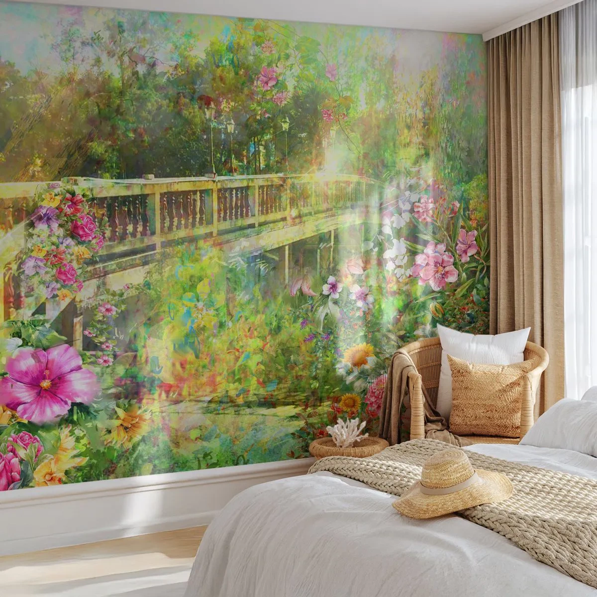 Fotótapéta Standard Eco - A tavaszi sóhajok hídja - Tájkép, Virágok, Kert - 200x140 cm