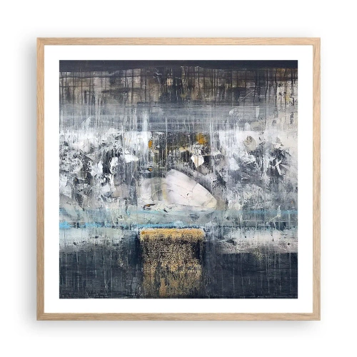 Poszter világos tölgy keretben - Mint a jégen, mint a csomón - 60x60 cm