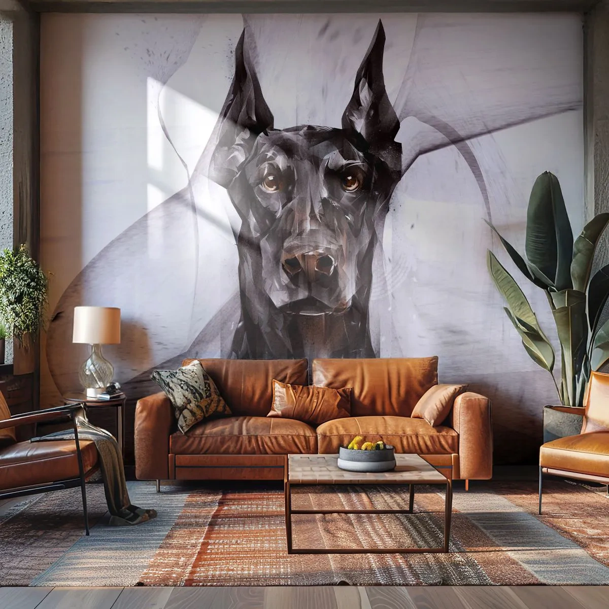 Fotótapéta Premium Sand - Nemes születésű - Absztrakció, Doberman, Kutya - 100x70 cm