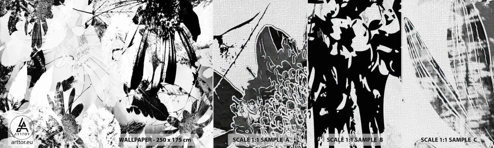 Fotótapéta Minta Premium Canvas - Ősz a negatívumban - Absztrakció, Virágok, Grafika - 100x30 cm