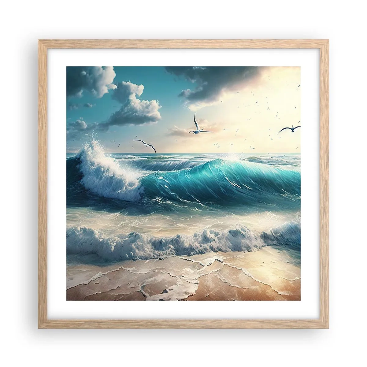 Poszter világos tölgy keretben - Zaj csak neked - 50x50 cm