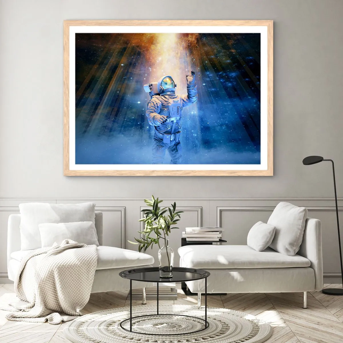 Poszter világos tölgy keretben - Végül a célban - 70x50 cm