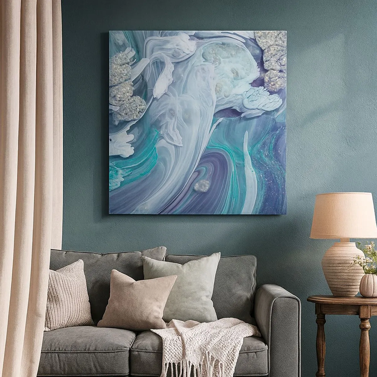 Vászonkép - Kék áramlatok - 30x30 cm