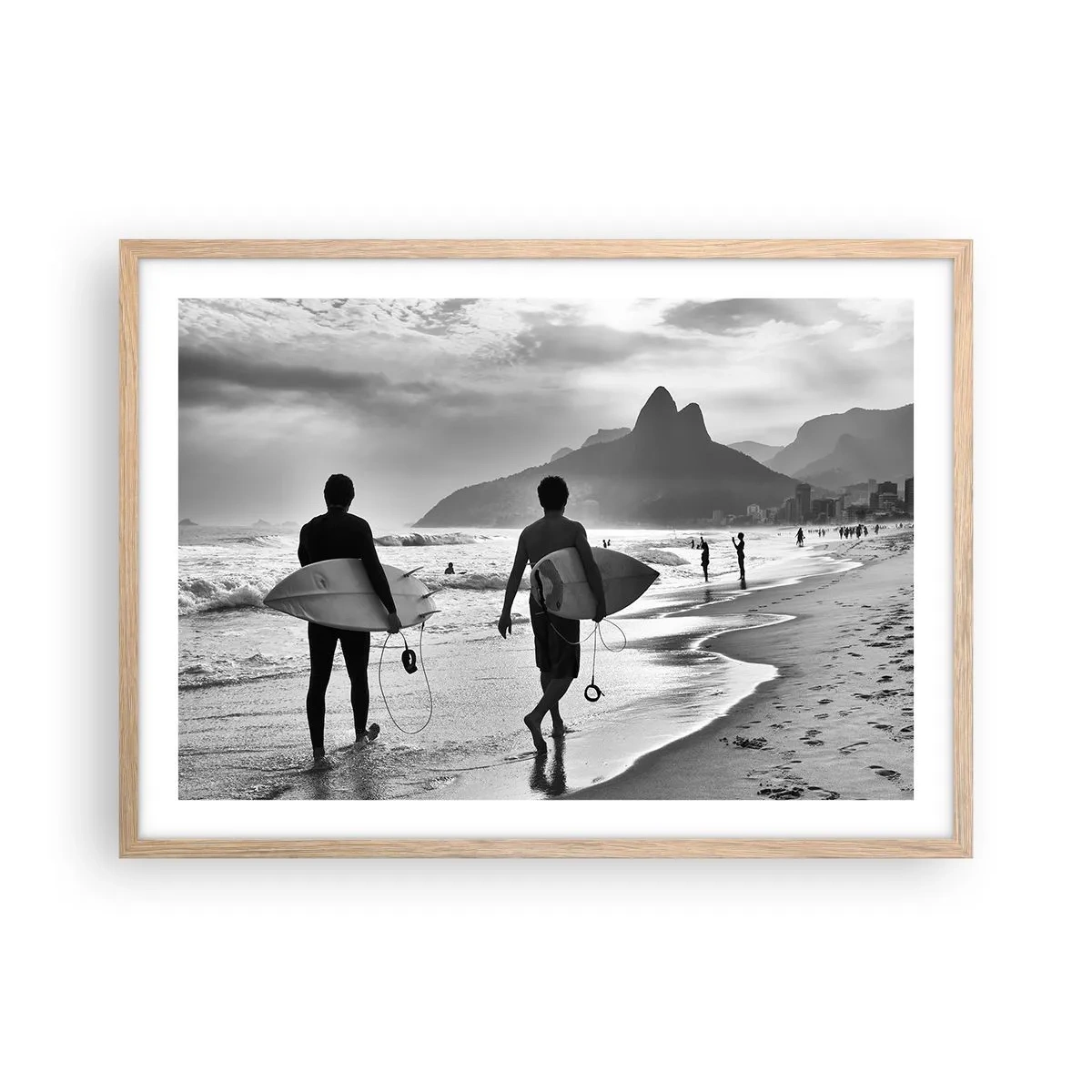 Poszter világos tölgy keretben - Egyhullámú szamba - 70x50 cm