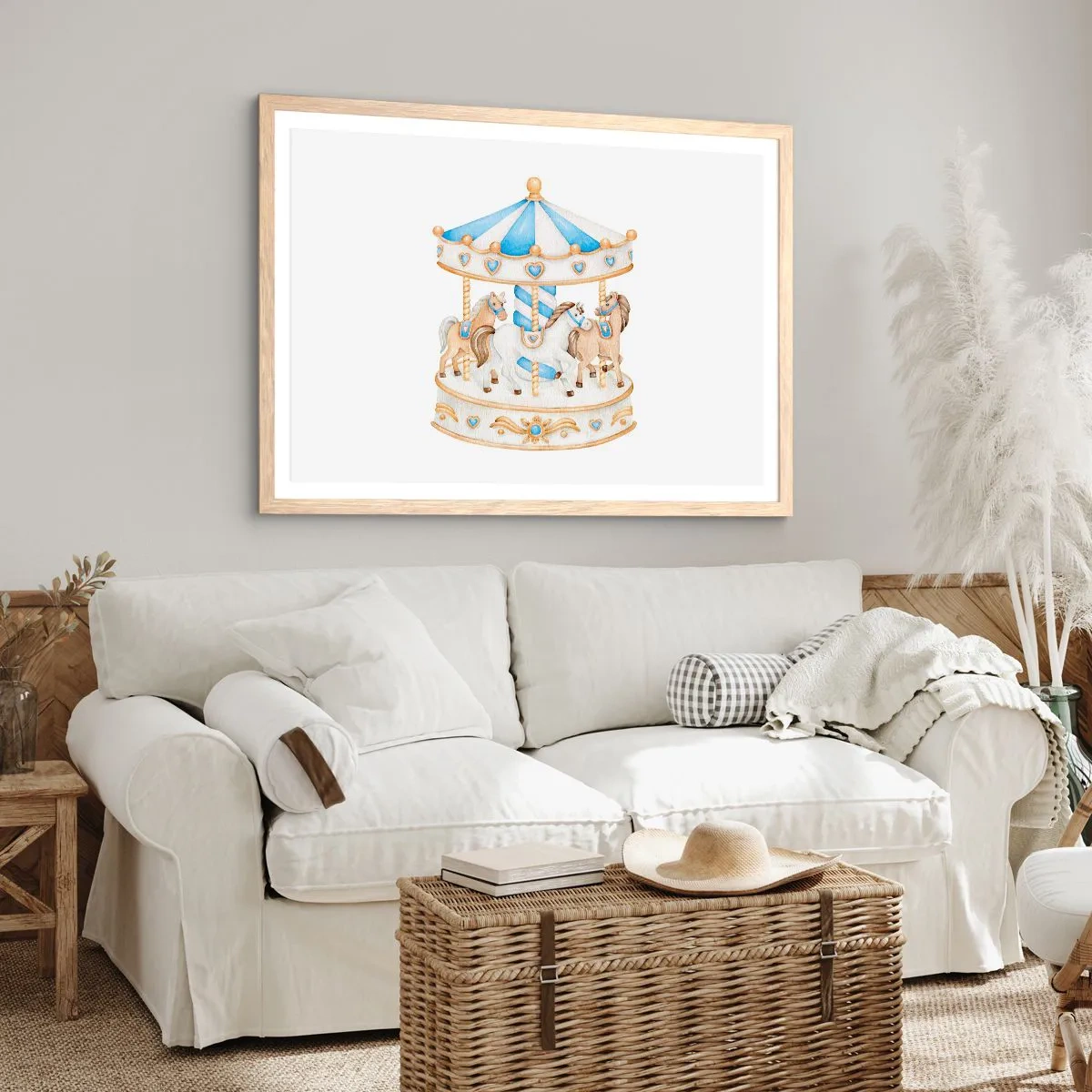 Poszter világos tölgy keretben - Édes gyermekkor - 50x40 cm