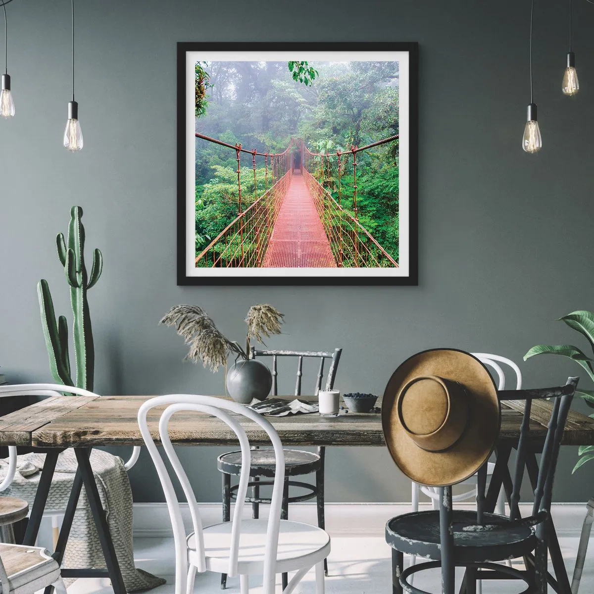 Poszter fehér keretben - A lomkoronák fölé függesztve - 60x60 cm