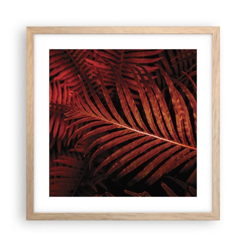 Poszter világos tölgy keretben - Az élet vörös színe - 40x40 cm