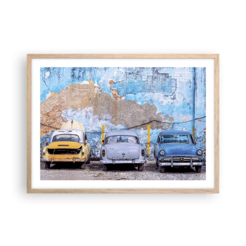 Poszter világos tölgy keretben - Veteránok találkozása - 70x50 cm