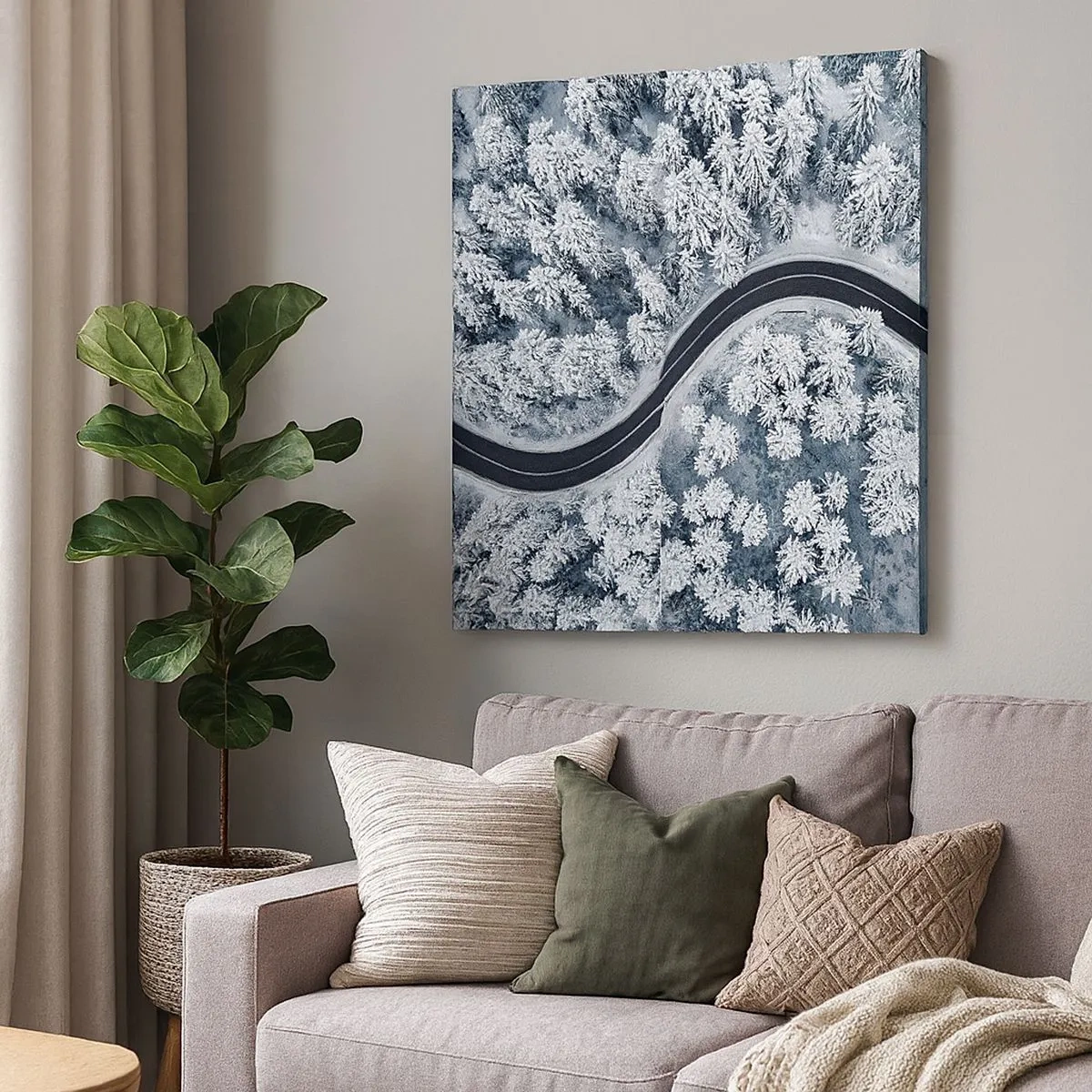 Vászonkép - A téli erdőn - 30x30 cm