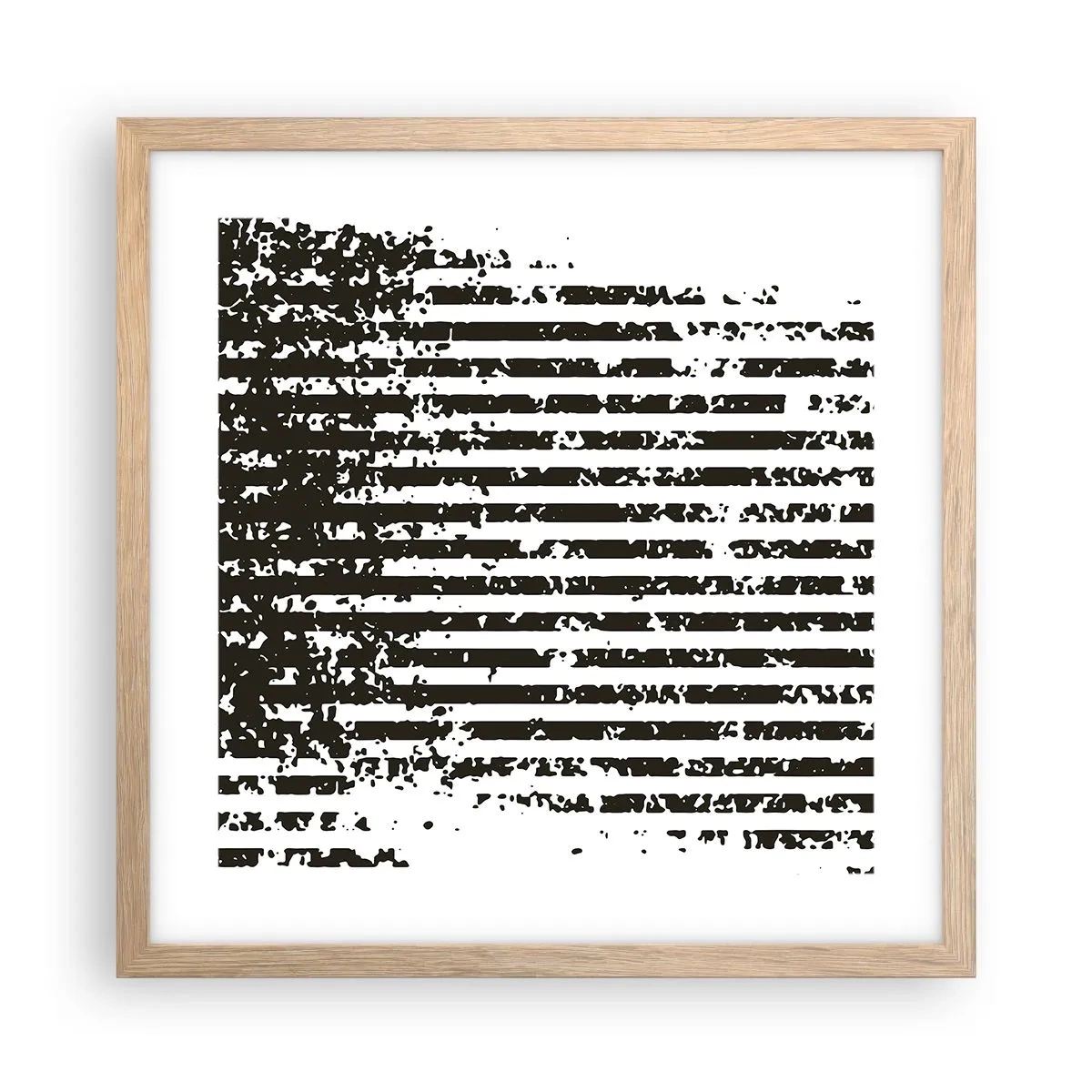 Poszter világos tölgy keretben - Ritmus és zaj - 40x40 cm