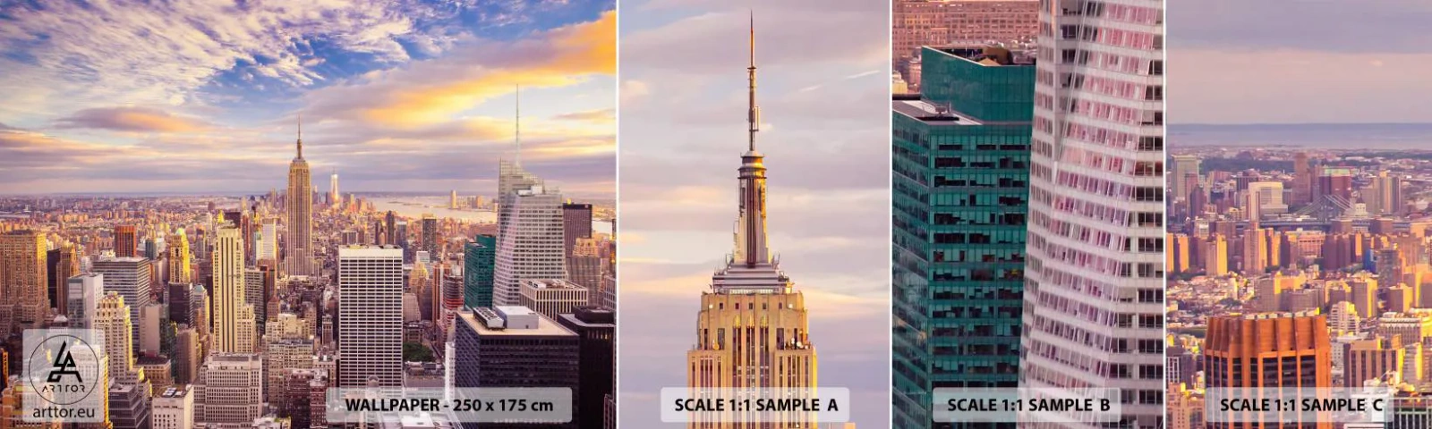 Fotótapéta Minta Öntapadós Deluxe Sticker - Elérni a felhőket - Város, New York, Építészet - 100x30 cm