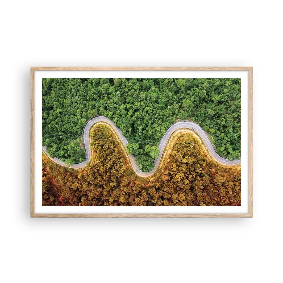 Poszter világos tölgy keretben - Határok és áttörések - 91x61 cm