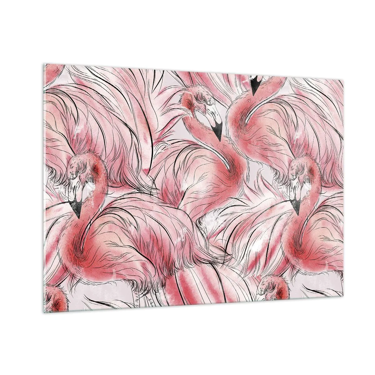 Üveg kép - Madári corps de ballet - 100x70 cm