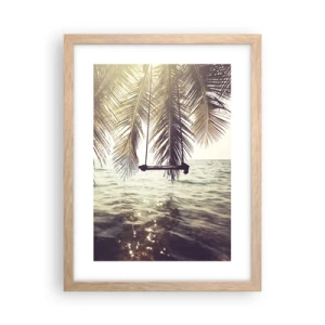 Poszter világos tölgy keretben - Tetszés szerint hintázhat a felhők között - 30x40 cm