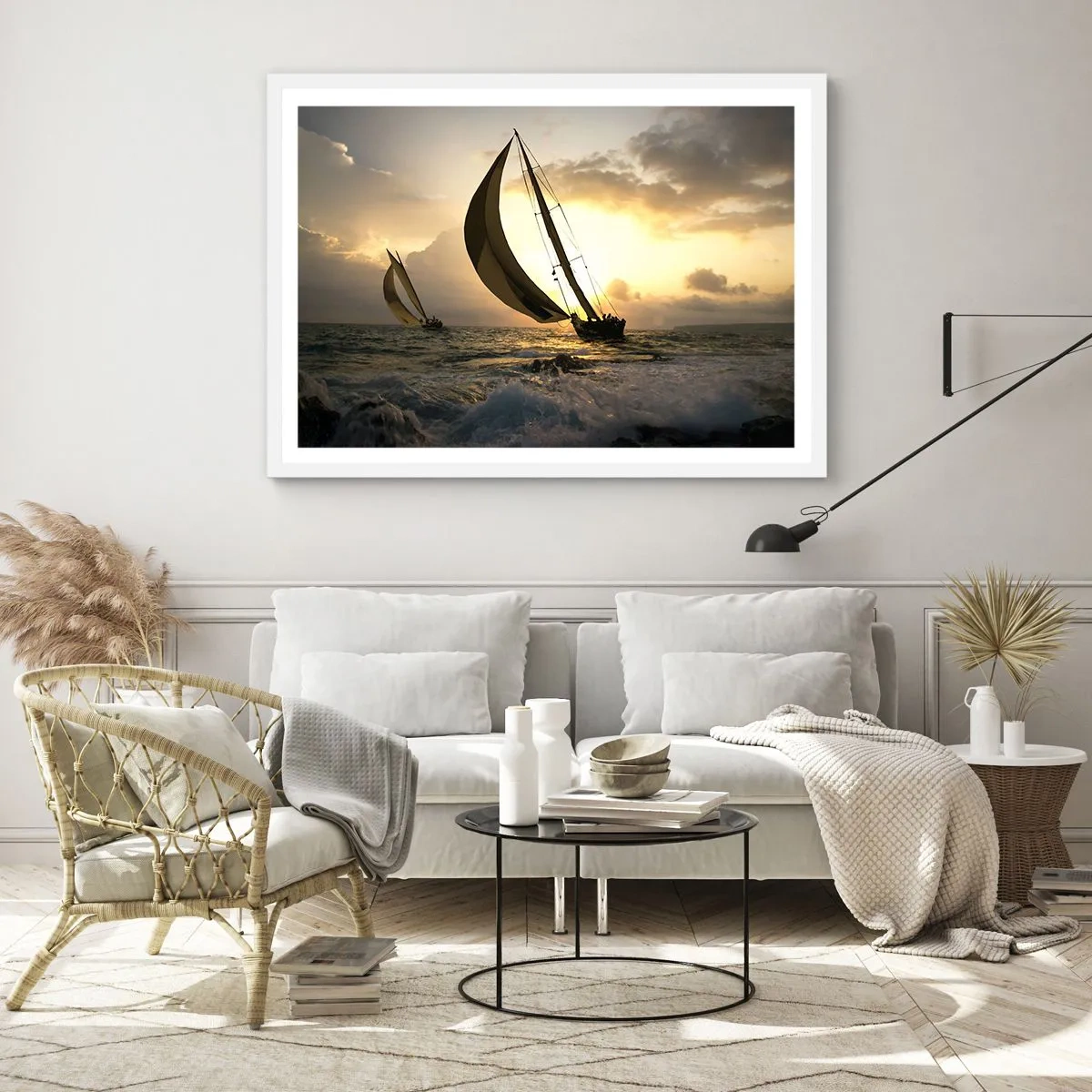 Poszter fekete keretben - Széllel és széllel szemben - 100x70 cm