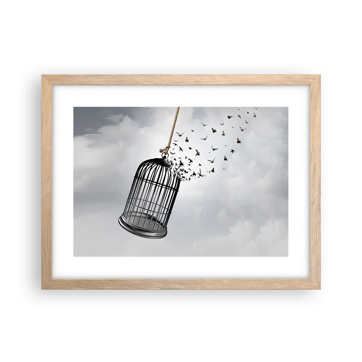 Poszter világos tölgy keretben - Hit... Remény... Szabadság! - 40x30 cm