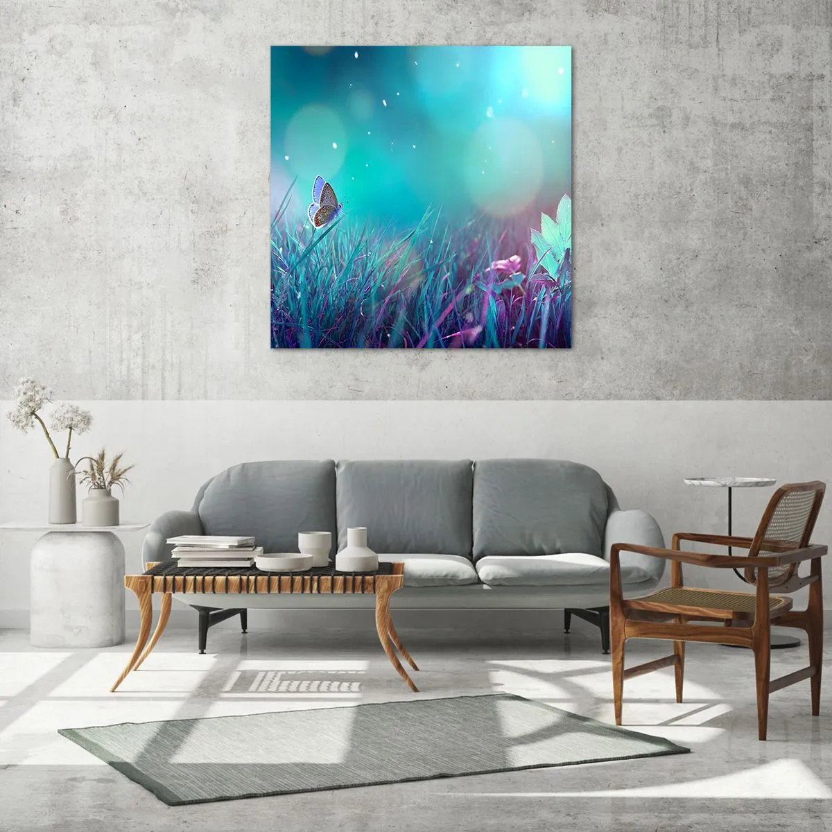 Üveg kép - A rét titkos élete - 70x70 cm