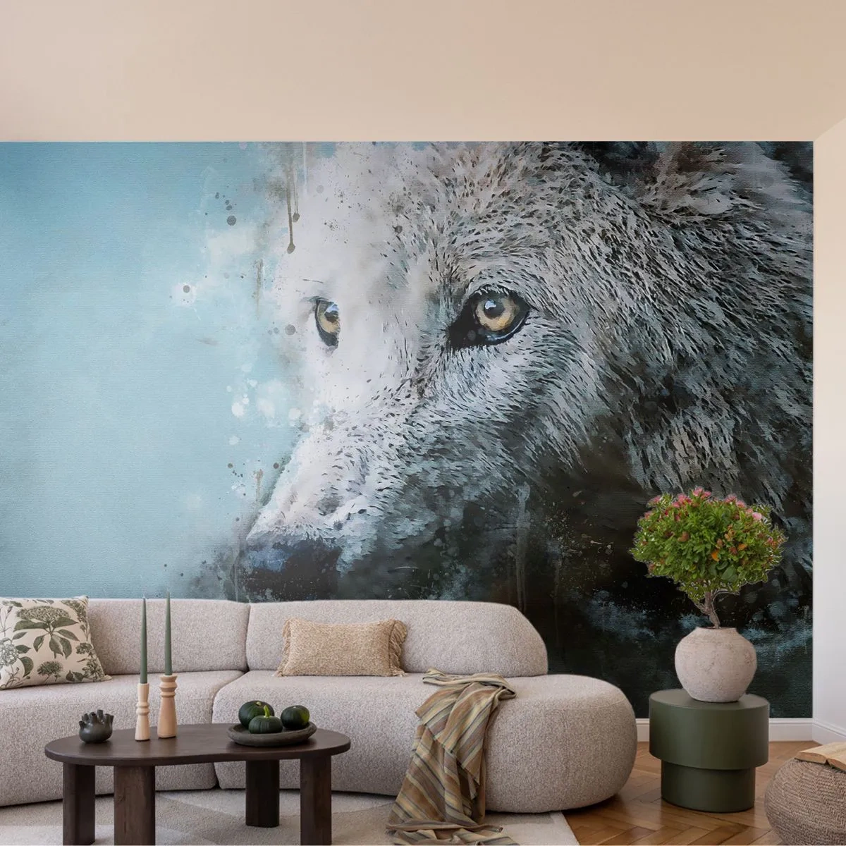 Öntapadós Fotótapéta Deluxe Sticker - Ismerd meg a farkas lelkét - Állatok, Farkas, Ragadozó - 250x175 cm