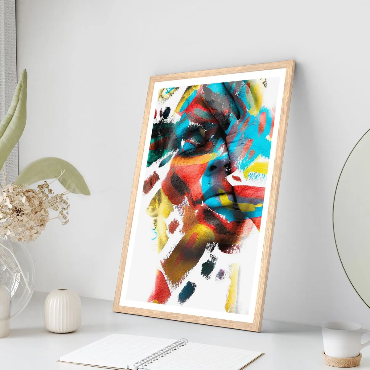 Poszter világos tölgy keretben - Színes személyiség - 50x70 cm