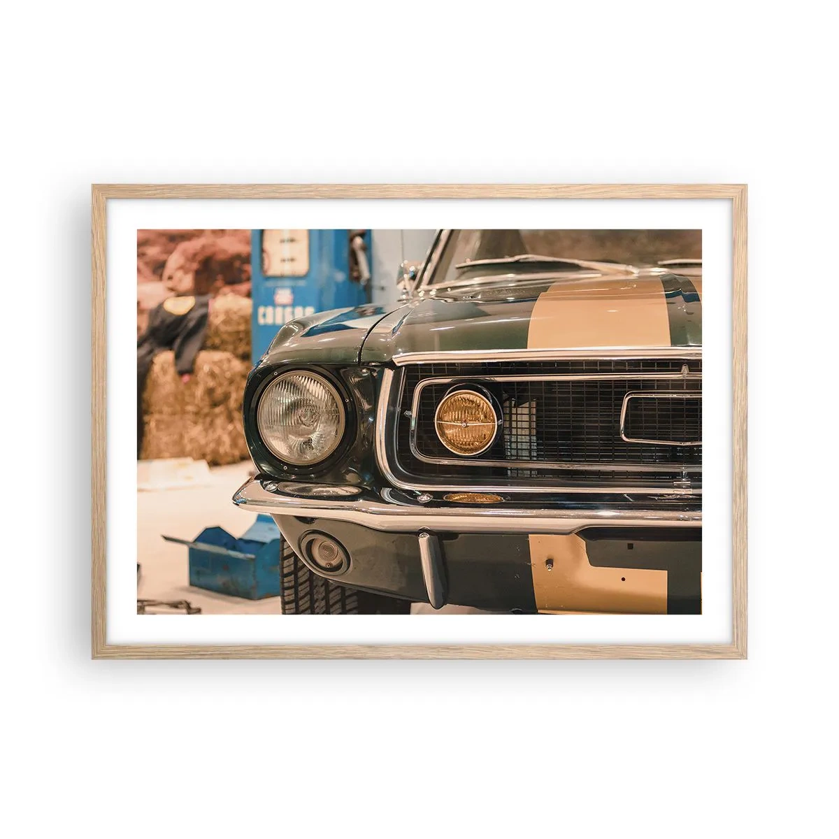 Poszter világos tölgy keretben - Találkozás a legendával - 70x50 cm