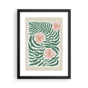 Poszter fehér keretben - Zöldben virágzó - 30x40 cm