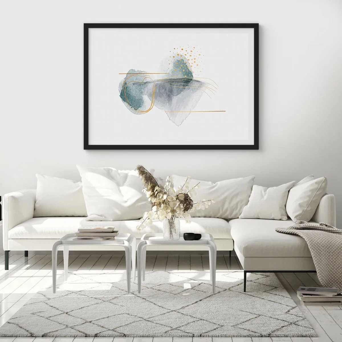 Poszter fehér keretben - A szürkeség és az arany kapcsolatáról - 100x70 cm